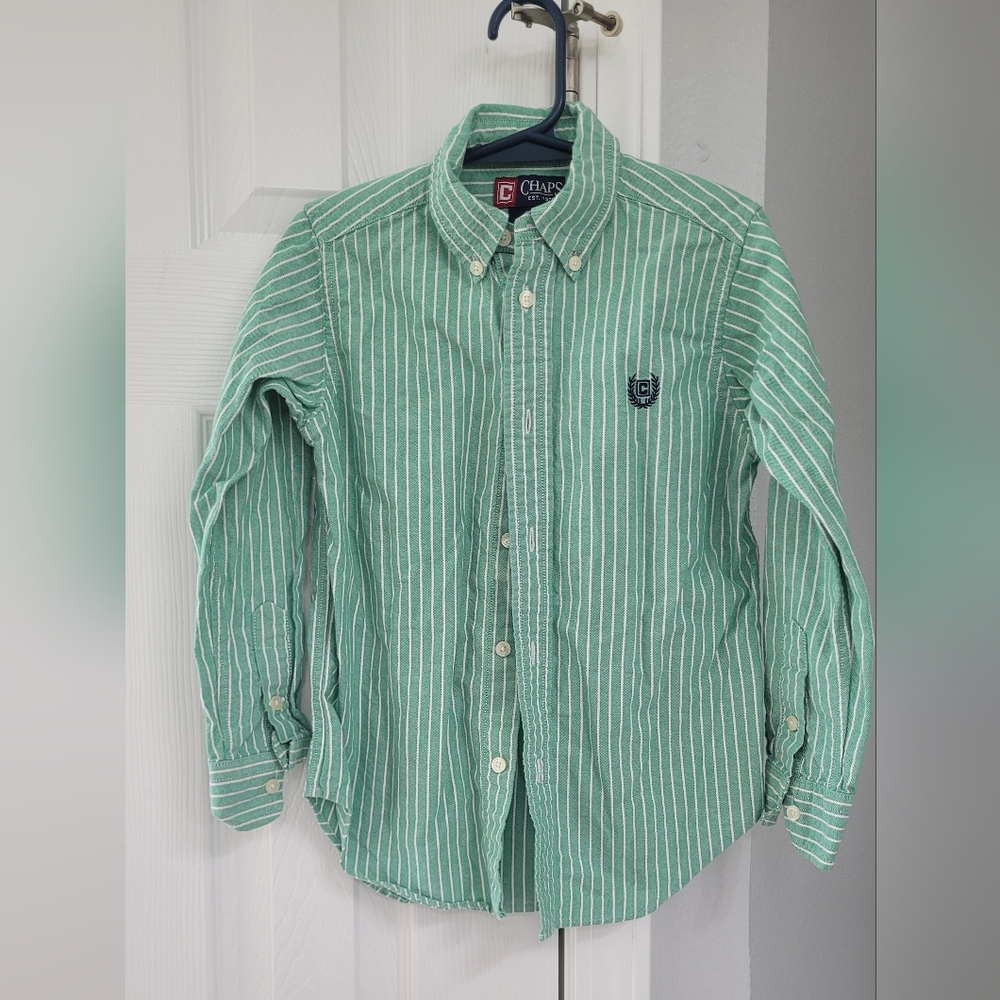 Green Striped Boy's Shirt